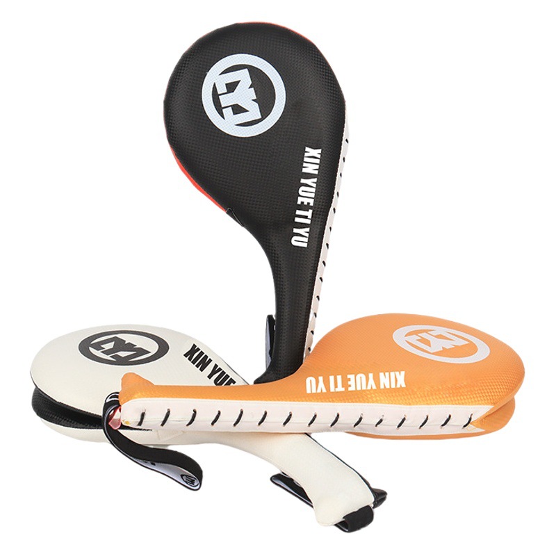 Adulto de doble hoja lateral kick Foot target taekwondo equipo de protección para niños Hall Sanda entrenamiento pierna de pollo objetivo de sonido objetivo de pie logotipo impreso