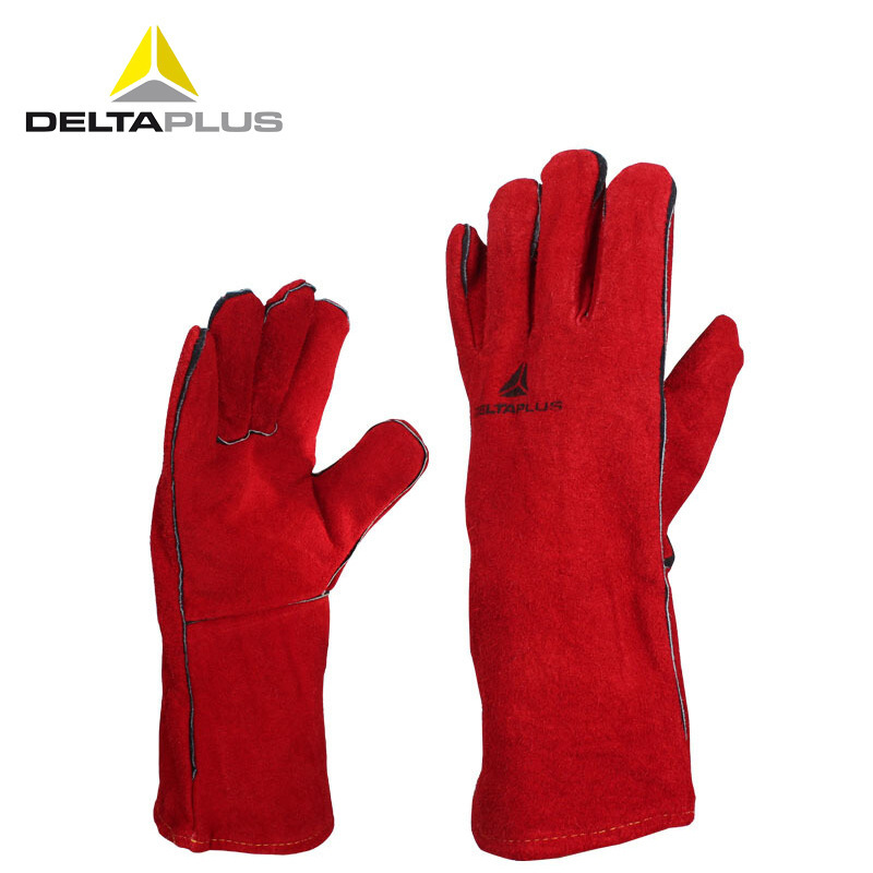 代尔塔205515焊工手套CA515R隔热手套电焊牛皮耐100°高温阻燃