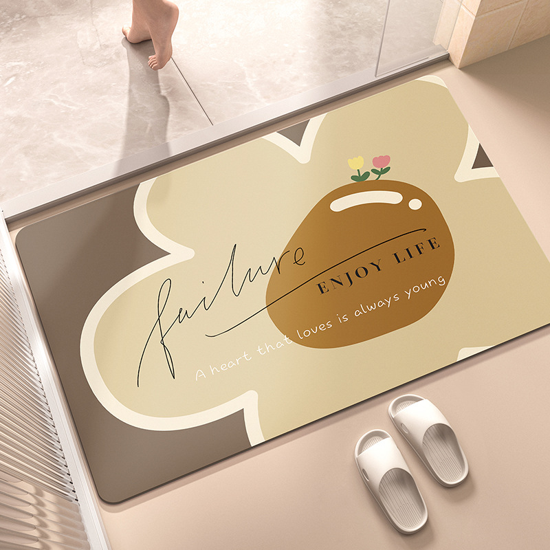 Alfombra del piso del baño alfombra absorbente de barro de diatomeas alfombra del piso del baño alfombra antideslizante puerta del baño