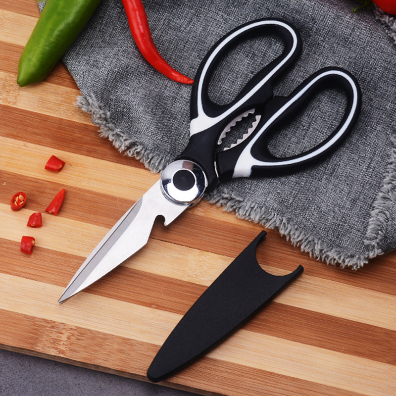 廚房剪刀熊貓款剪刀功能不鏽鋼強力鴨魚雞骨剪食物剪刀輔食烤肉剪