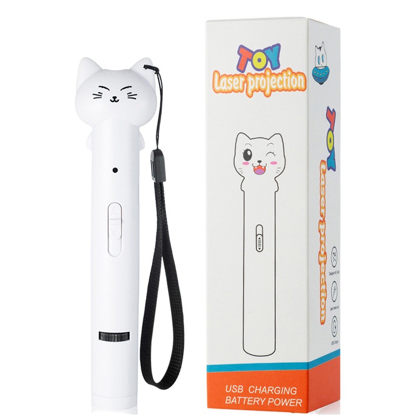Varita láser USB recargable para gatos, proyector de patrones interactivo image 1