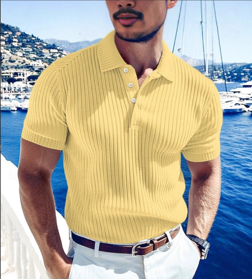 Polo hombre performance transpirable corte slim cuello en v_voghion.com