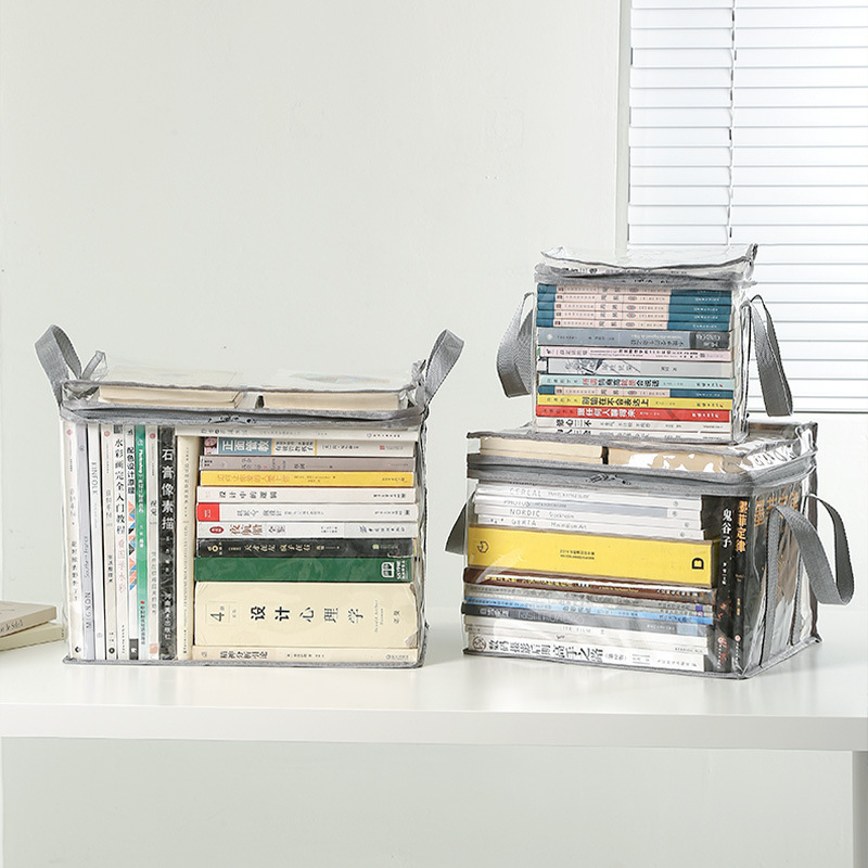 Book Storage Bag Large Capacity Primary School Student Dust-Proof Old Book Storage Box Artifact Box Transparent Bag Magazine Dust-Proof
