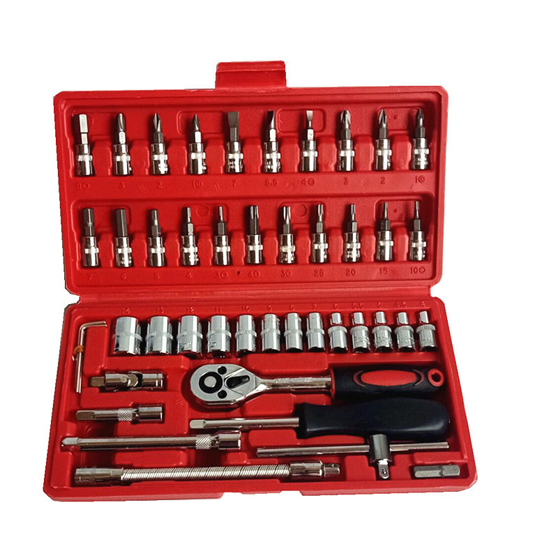 Suministro de 46-piece set 1/4 serie socket wrench set herramienta de reparación de automóviles traje pequeño mosca tubo llave traje herramienta