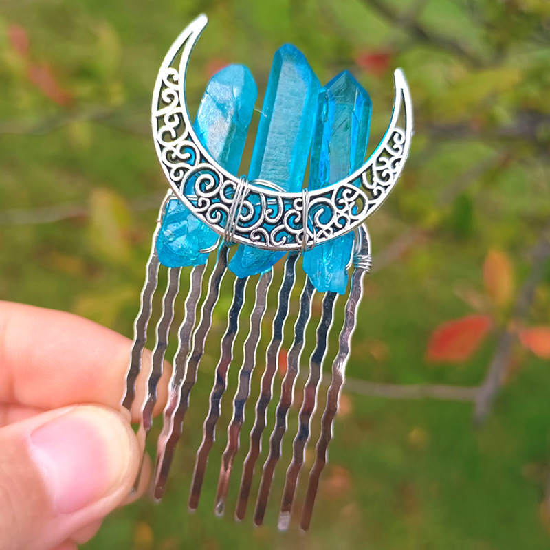 Fashion Moon Artificial Crystal Alloy Hair Combs 1 Piece display picture 4