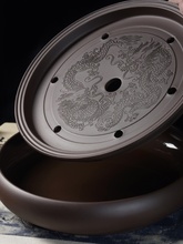 ¢紫砂陶瓷功夫茶具 储水干泡台茶盘 家用茶台简约小号茶海茶托托