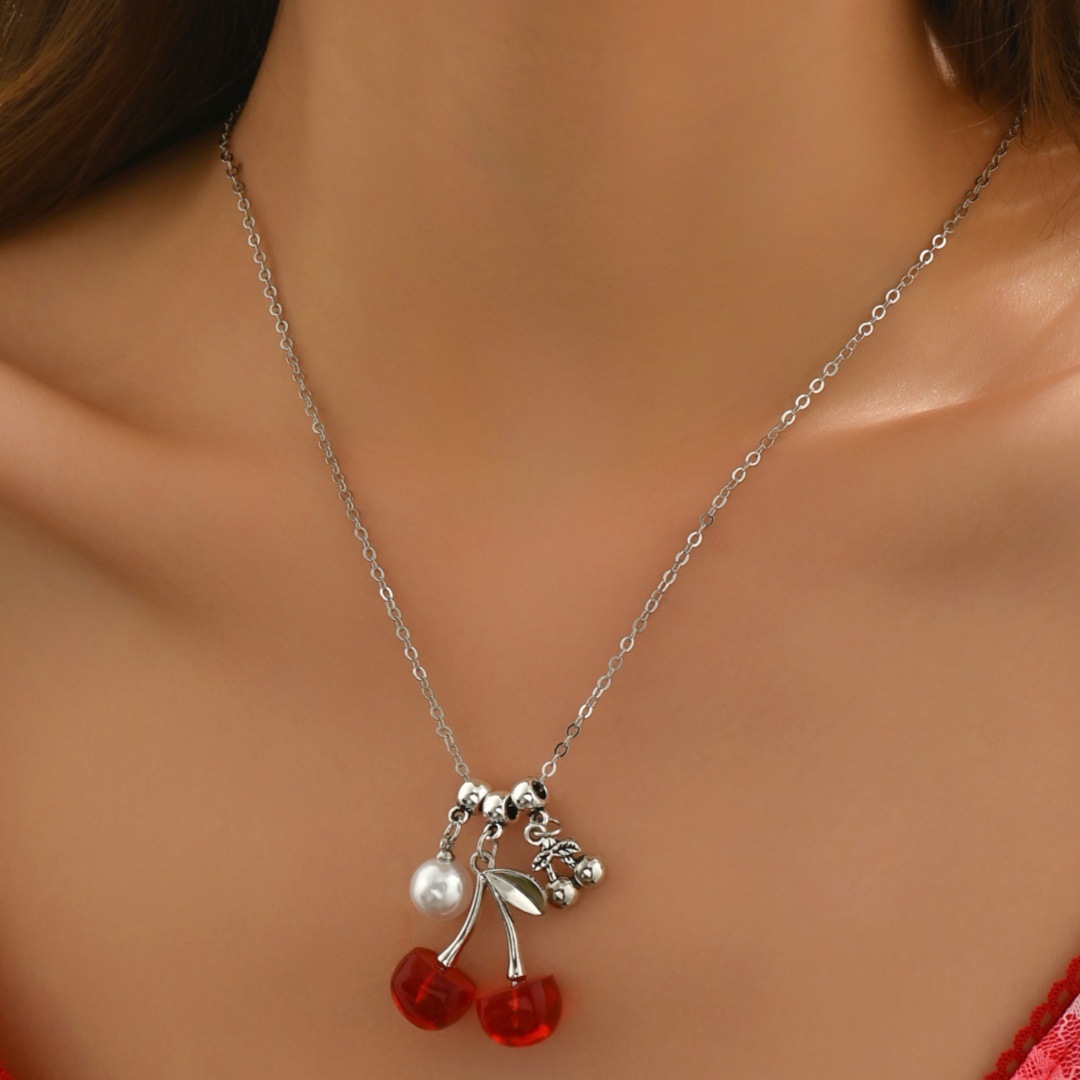 Cherry Elegant Modern Style Alloy Zinc Alloy Pendant Necklace Wholesale display picture 1