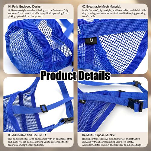 Dog muzzle for small and medium-sized dogs, anti-eating and anti-biting mask, dog anti-accidental eating, anti-licking mesh muzzle for puppies