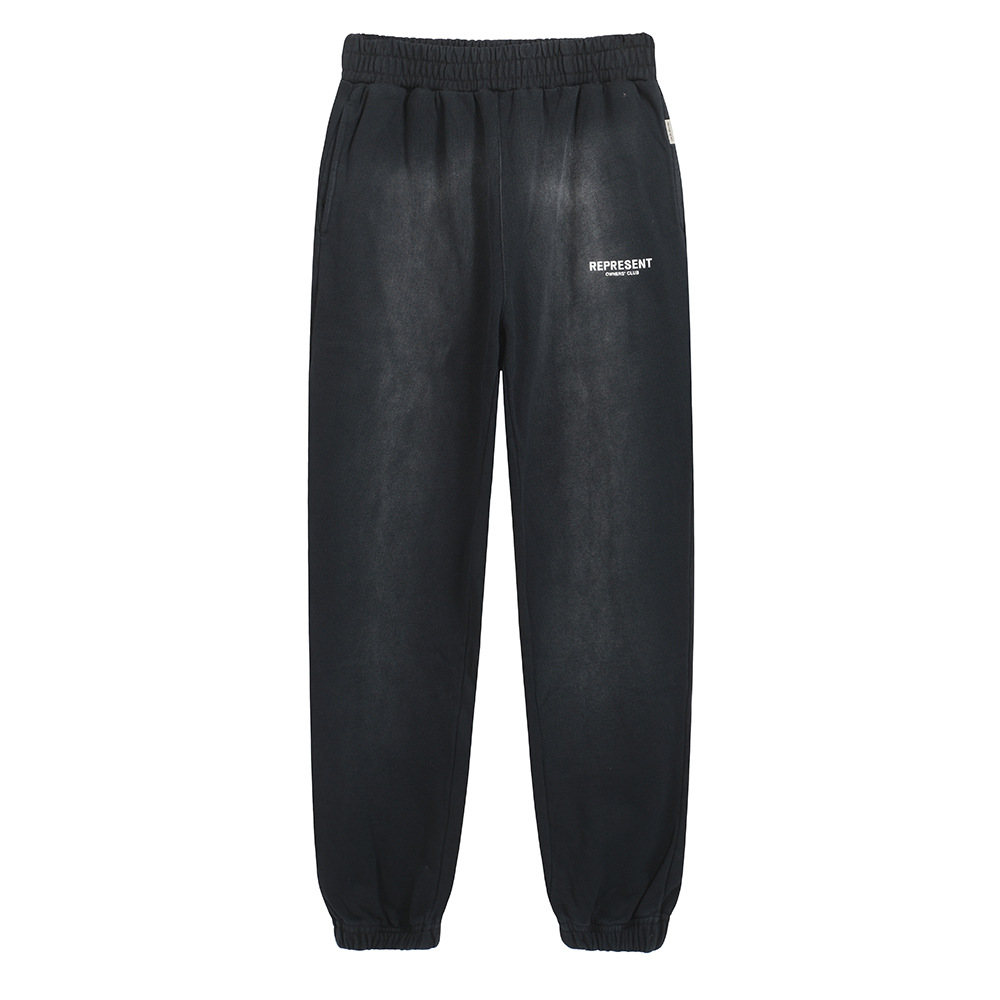 Representa pulverización de caballo para hacer viejas letras de lazo de lazo de pie pantalones sueltos para hombres y mujeres callejero pantalones de pies pequeños transfronterizos