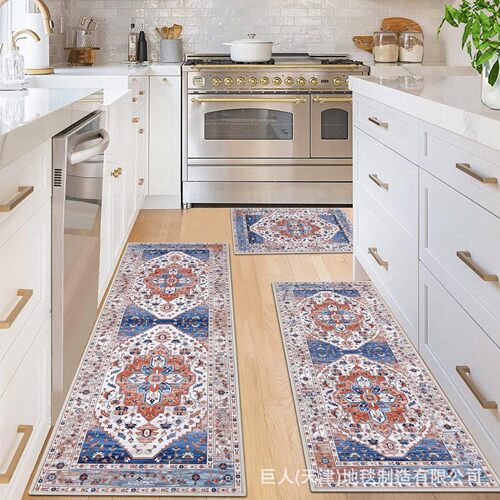 Cross-border fresh Persian oil-absorbing kitchen mat for home use bathroom anti-slip floor mat entryway front door foot mat
