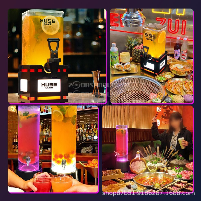 Cañón de vino Bar barril de cerveza especial con grifo claro bar olla de jugo barril de Cola Internet celebridad barril de cerveza de barril contenedor Cañón de vino emisor de luz