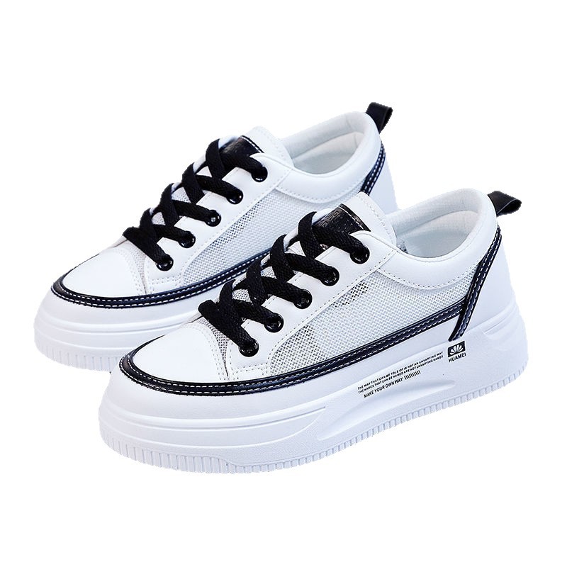 Versión coreana de las zapatillas de deporte de diseño de nicho de ocio para estudiantes, de moda 2024, nuevo estilo Harajuku, estilo de Hong Kong, zapatillas de deporte de fondo plano para mujer