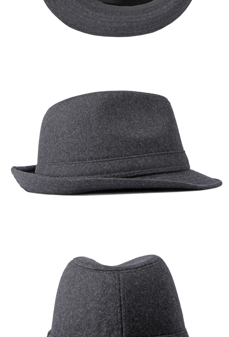 Men's Basic Classic Style Solid Color Wide Eaves Fedora Hat display picture 2