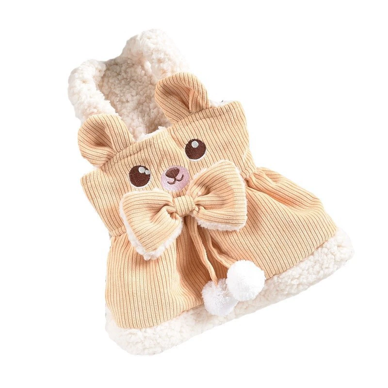 Одежда для домашних собак осень-зима новый подтяжка плюшевые кошачьи платья Тедди Bear