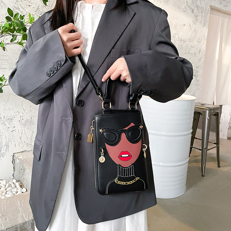 345g Weight Cotton Lining Material Sewing Thread Fashion Element Zipper Closure Type Single Shoulder Strap Strap Type Crossbody Bag Bags Type Casual, Shopping Occasion Pu Leather Material Human Pattern All Seasons Season Women's Gender Streetwear Style Square Shape Medium Size Women's Medium Pu Leather Human Streetwear Sewing Thread Square Zipper Crossbody Bag 147
