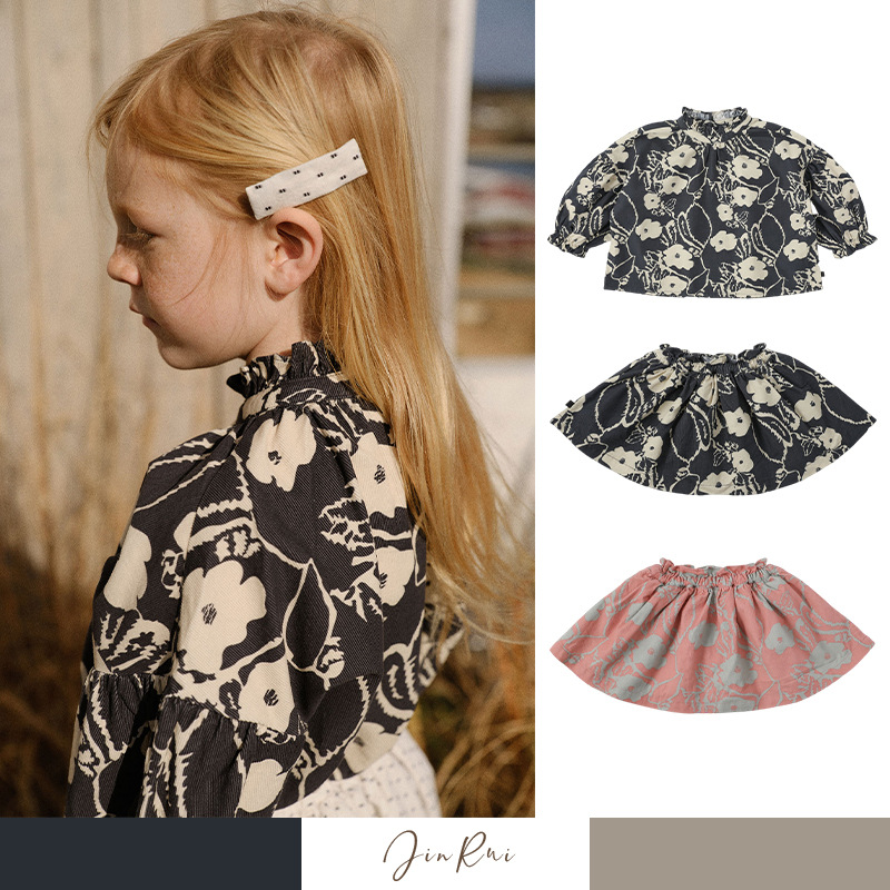 In Stock Bene Autumn/Winter 2025 New Cotton Corduroy Printed Long-Sleeved Shirt and Skirt for Girls