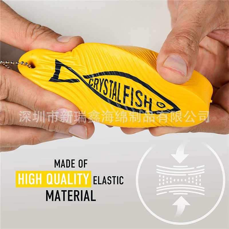 Floating keychain foam yellow floatable key chain fluorescent boat key ring surfing fishing