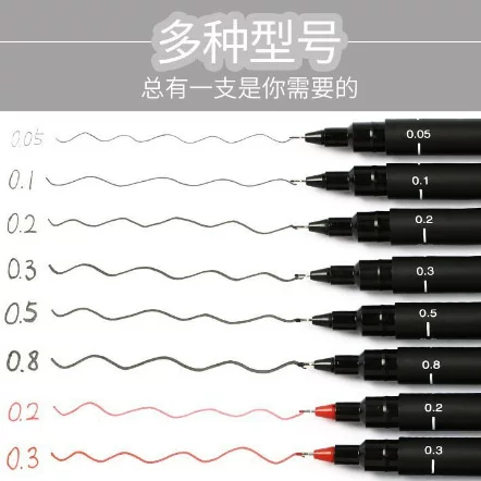 Mitsubishi (uni) Art Comic Needle Pen PIN08-200 Student Water-based Drawing Design Stroke Hook Pen