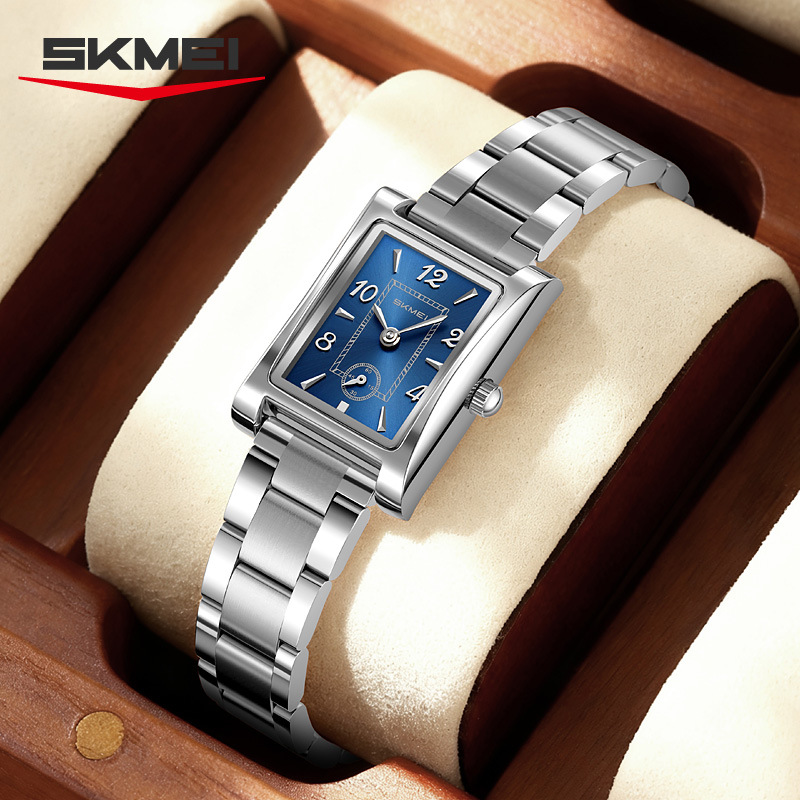 Momento de belleza relojes de pulsera retrógrados cuadrados de acero impermeable relojes de cuarzo comercio exterior al por mayor regalos personalizados fábrica de fuente