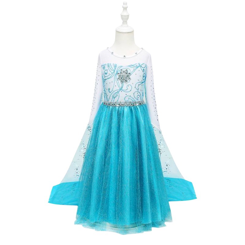 2022 niñas Vestido de manga larga Amazon congelado Navidad princesa vestido Elsa Aisha ropa para niños