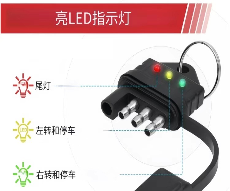 Sae Cable Us Standard 4-Core Plug Tester Us Standard Tester Plug Socket Us Trailer Detector