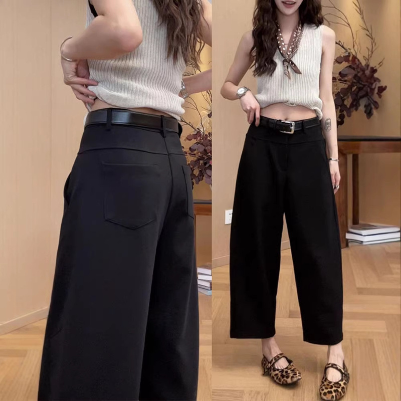 2026 Spring/Summer New Fashion Loose Fit Versatile Straight Pants with 3D Tailoring, Casual Cropped Trousers Trend