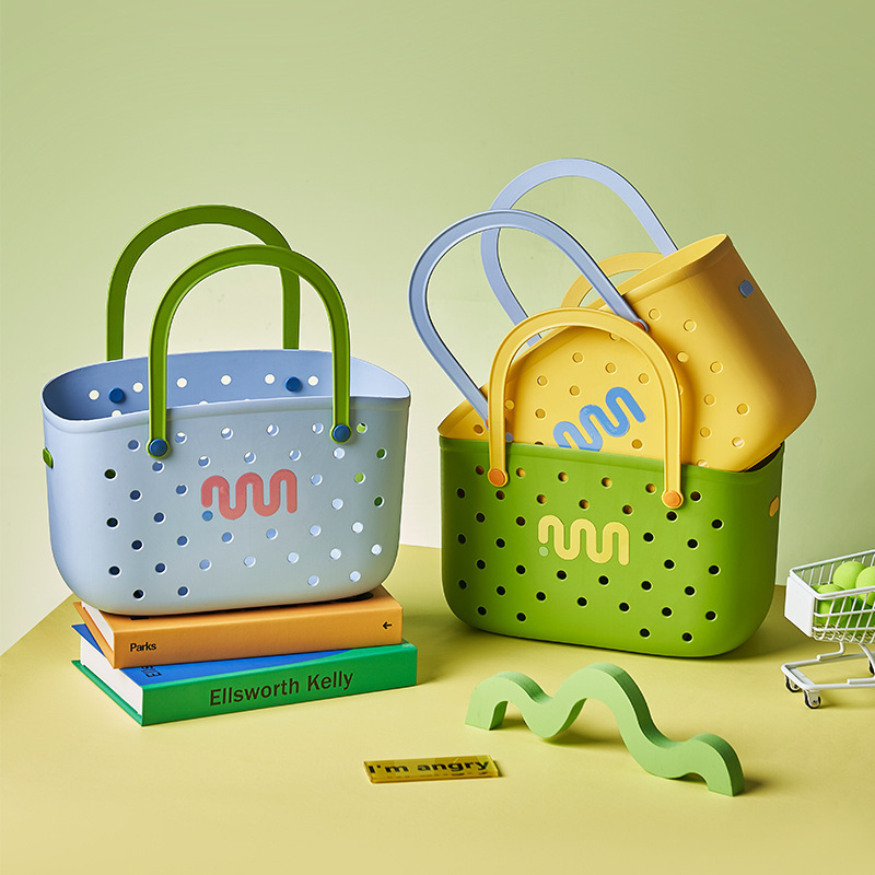 Dopamine Bath Basket Bath Basket Portable Bathroom Toiletries Cute Storage Basket Student Dormitory Hollow Basket