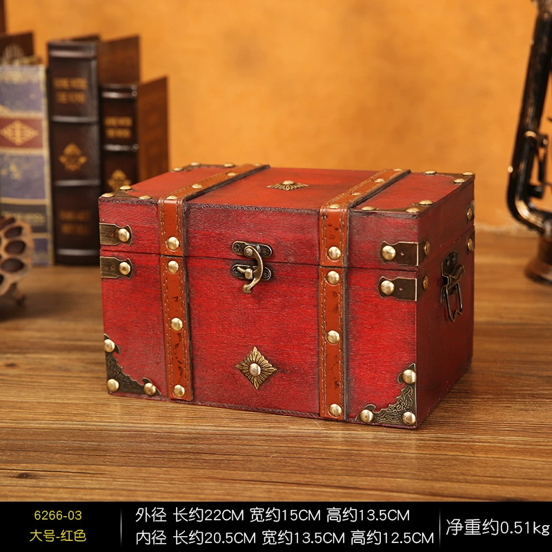 Retro wooden table storage box, wooden box