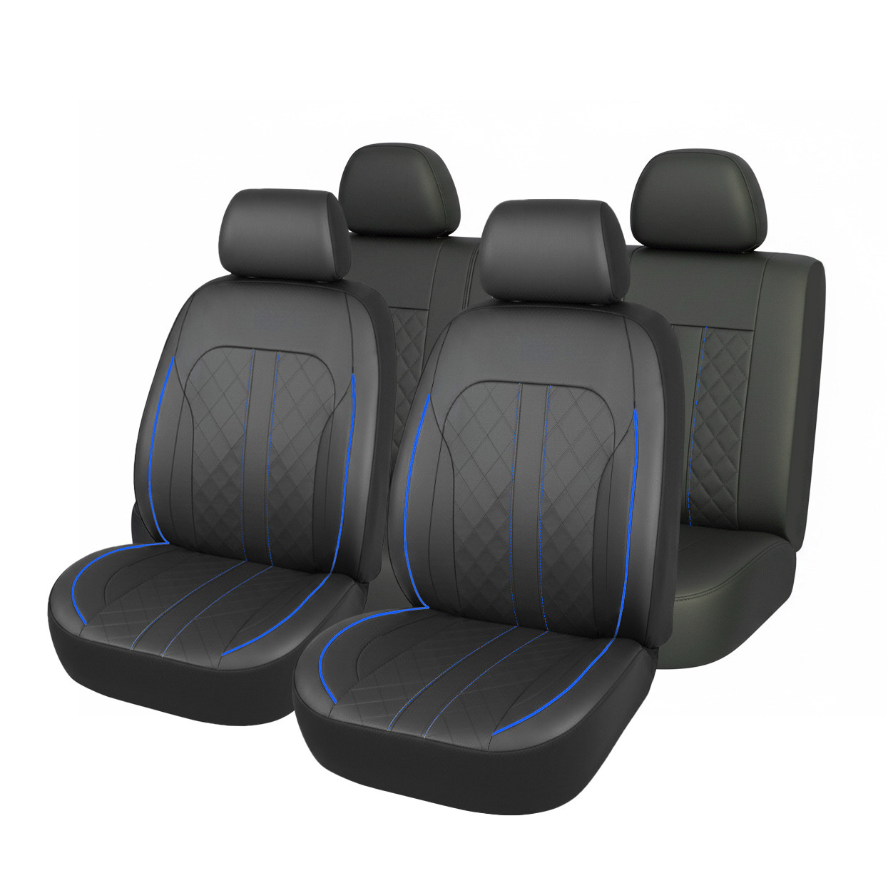 Cross-Border Temu Amazon Car Seat Cover Diamond Pattern Full Leather Pu Universal Seat Cover for Europe, America, and Russia