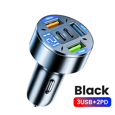 Mobil şarj cihazları, fast charging 6/8 port with - 2pd3usb-pdsuper31-digital-display-car-charger