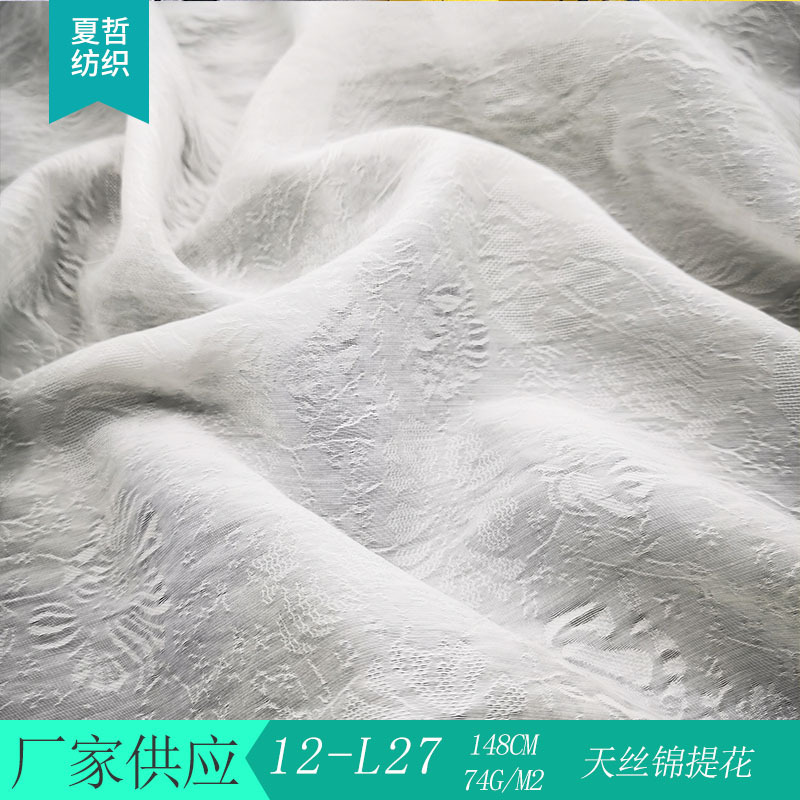 现货ZP12-L27天丝锦提花面料 春夏女装衬衫连衣裙服装用布