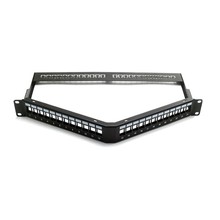 V型配线架1U24口rj45屏蔽网络工程金属配线架