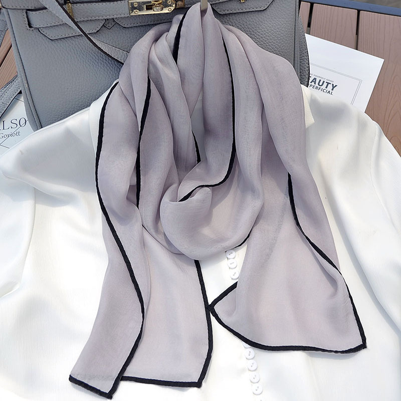 Buñuelo de seda sólida pequeña banda larga ligera Tiansil correa de cabello correa de cabello correa