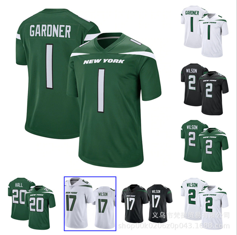 NFL Jets GARDNER#1 Wilson #2 Green Black White Legendary Second Generation Football Jersey Wholesale NFL Jets GARDNER#1 Wilson #2 Green Black White Legendary Second Generation Football Jersey Wholesale