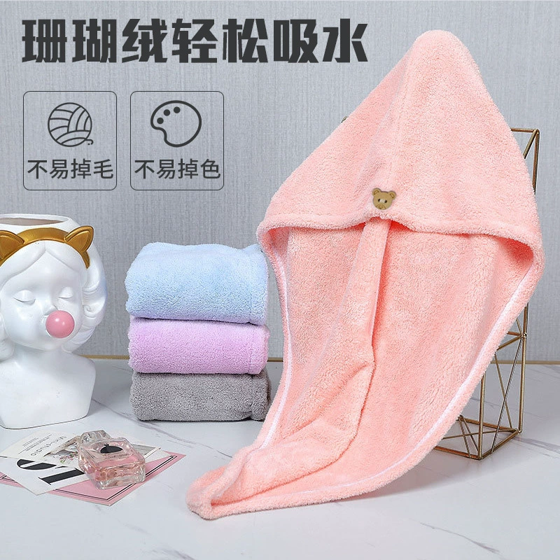 Shake The Sound Чистая красная Коралловая флисовая Шапочка для сухих волос Женское супервпитывающее полотенце быстросохнющее полотенце для волос мультяшная шапочка для душа мелкий опт