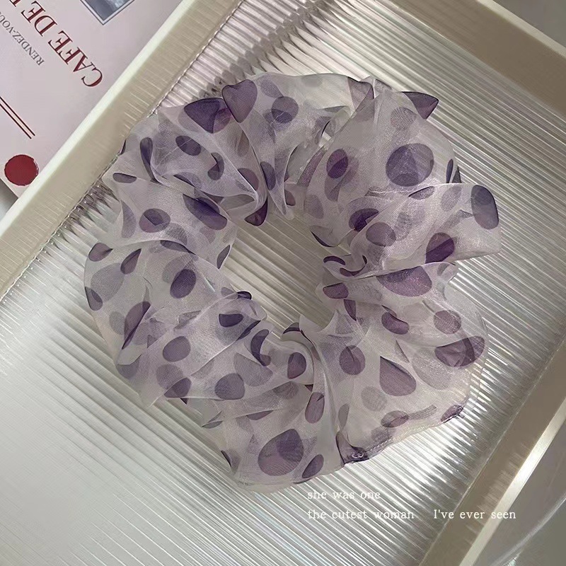 보라색 도트 메쉬 대장 링