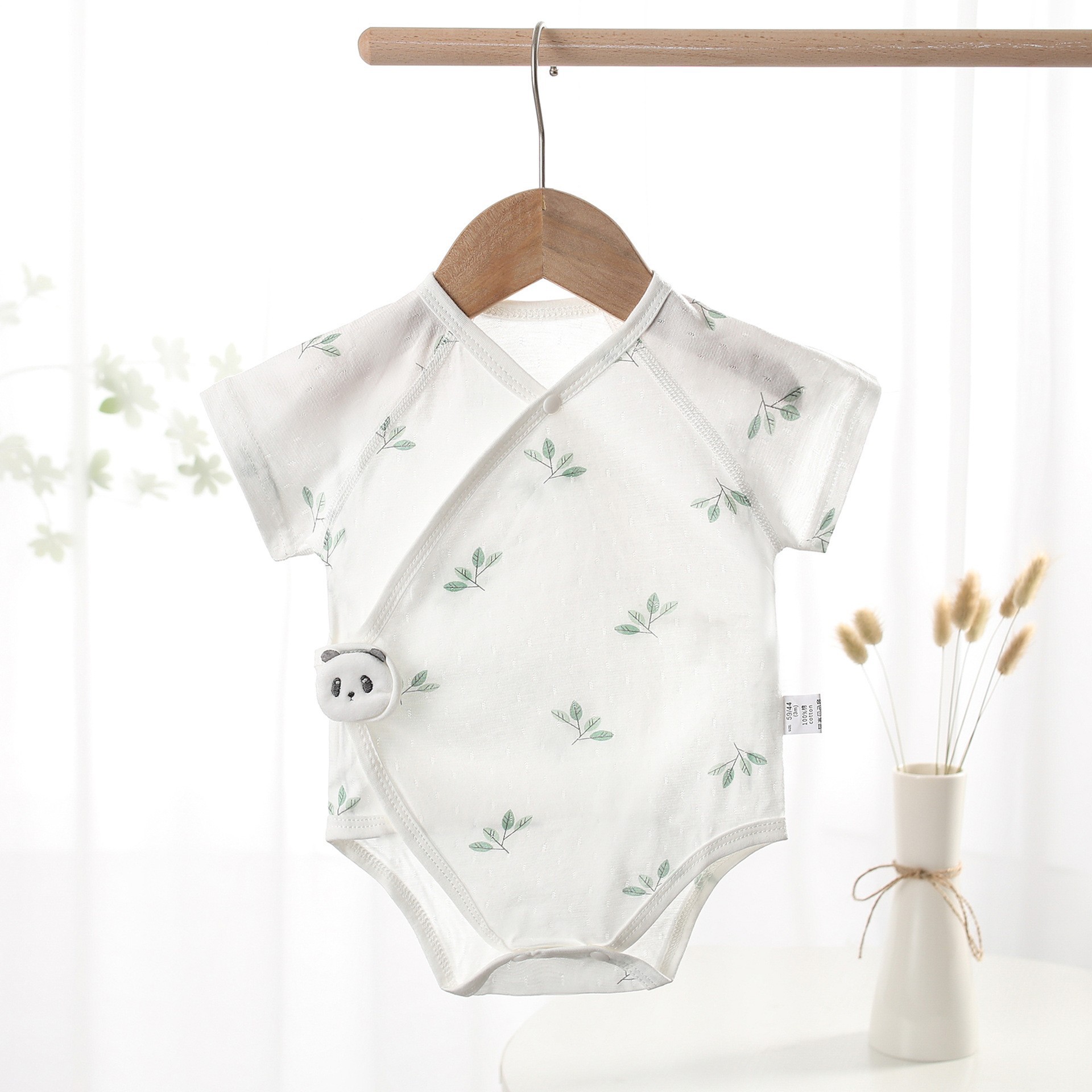 Baby Clothes Short-Sleeved Summer Fart Clothes Class a Pure Cotton Newborn Onesies Baby Triangle Crawling Clothes Air-Conditioned Clothes