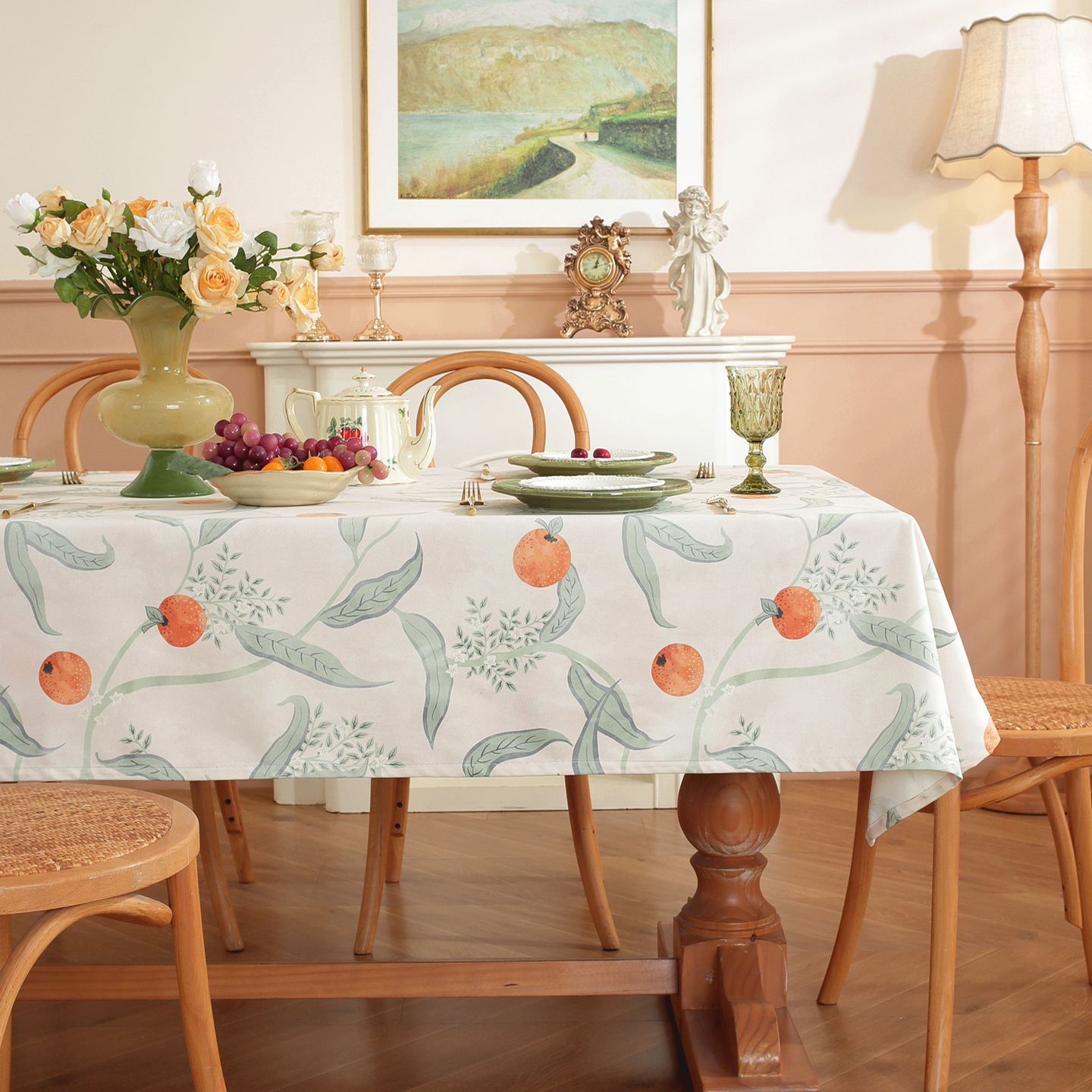 Teal de mesa a cuadros nuevo lujo ligero de alto nivel de sensación de decoración de la atmósfera de la mesa de té teal de mesa de comedor sin protección