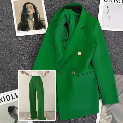 Women's Suit Set 2024 Fashion Casual High-Grade Spring and Autumn New Korean Style Loose Slimming Two-Piece Suit Set