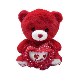 跨境新款红白情侣熊爱心泰迪熊情人节礼物毛绒玩具玩偶公仔