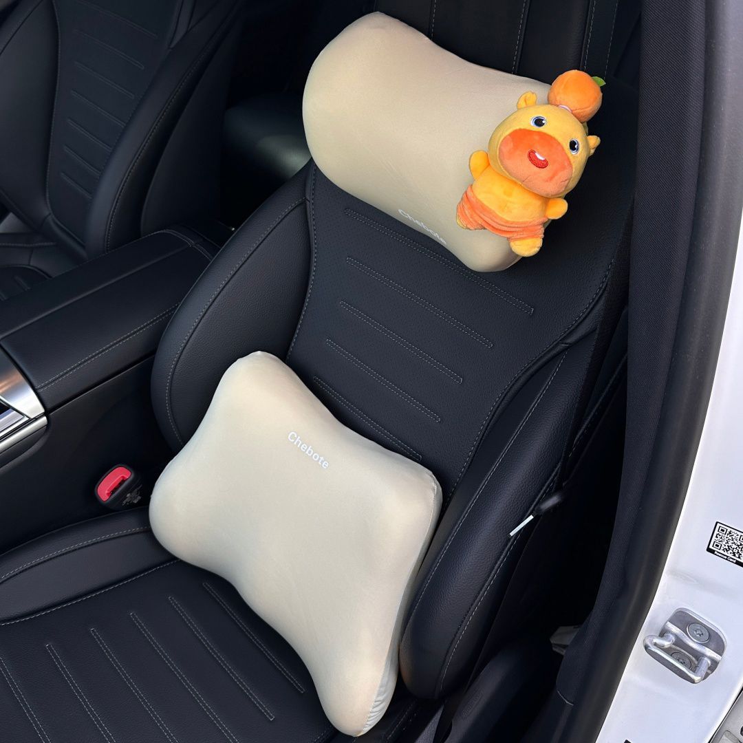 Capybara Lulu Car Headrest Neck Pillow Car Seat Cushion Car Pillow for Women Car Interior Pillow Lumbar Support Set