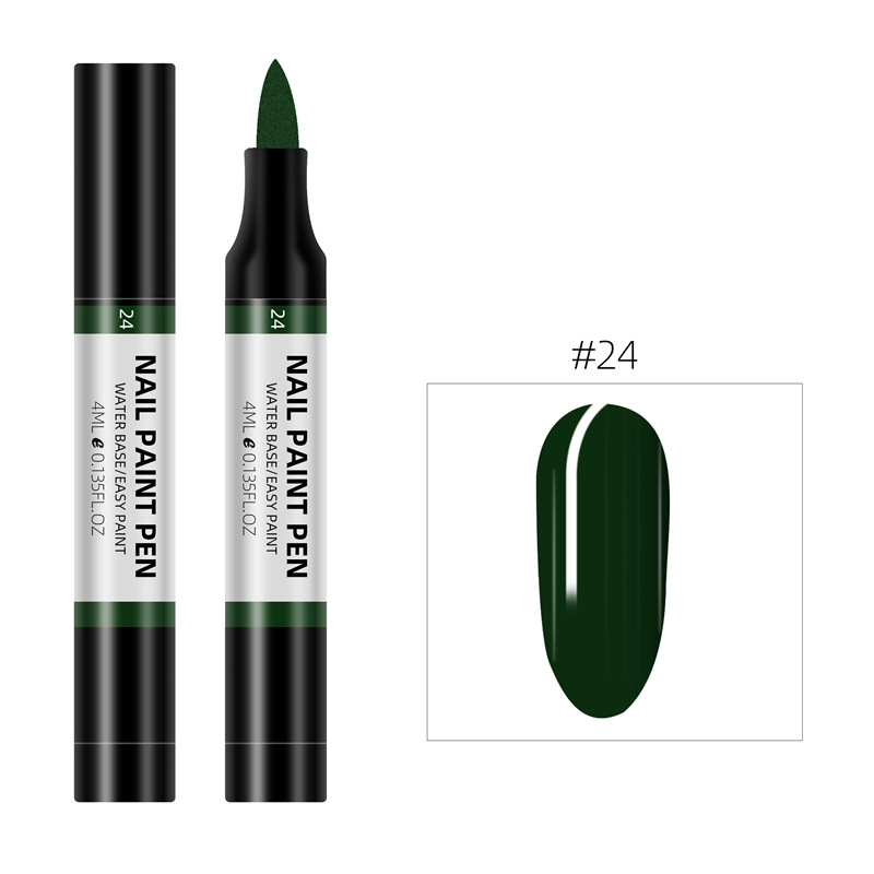 Nuevo producto transfronterizo Lápiz de pintura de esmalte de uñas de 24 colores Lápiz de pintura 3D Lápiz de pintura de uñas de punto a base de agua Lápiz de esmalte de uñas inodoro