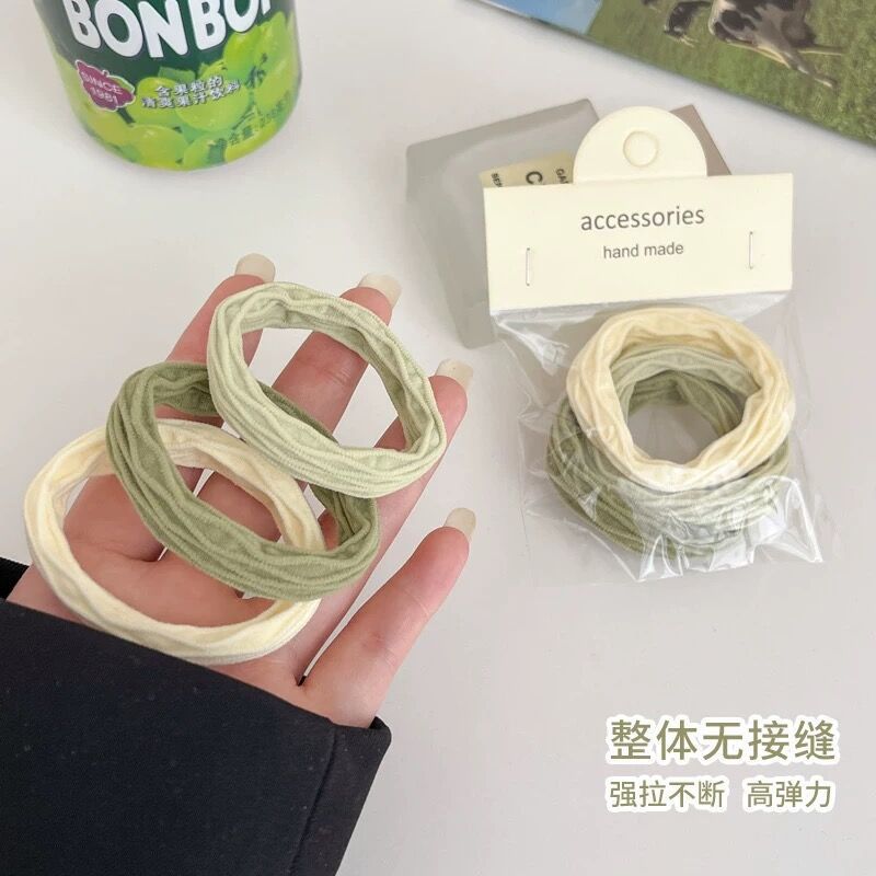 Anillo de cabello para niños crema toalla de sal marina anillo de cabello simple cabello de mujer sin marcas correa de alta elasticidad adornamiento para el cabello de niñas
