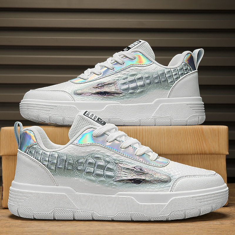 Sport für den Herbst neue Low Cut Krokodil Textur personalisierte modische Casual Fashion S, Herren dicke Sohlen Board_voghion.com