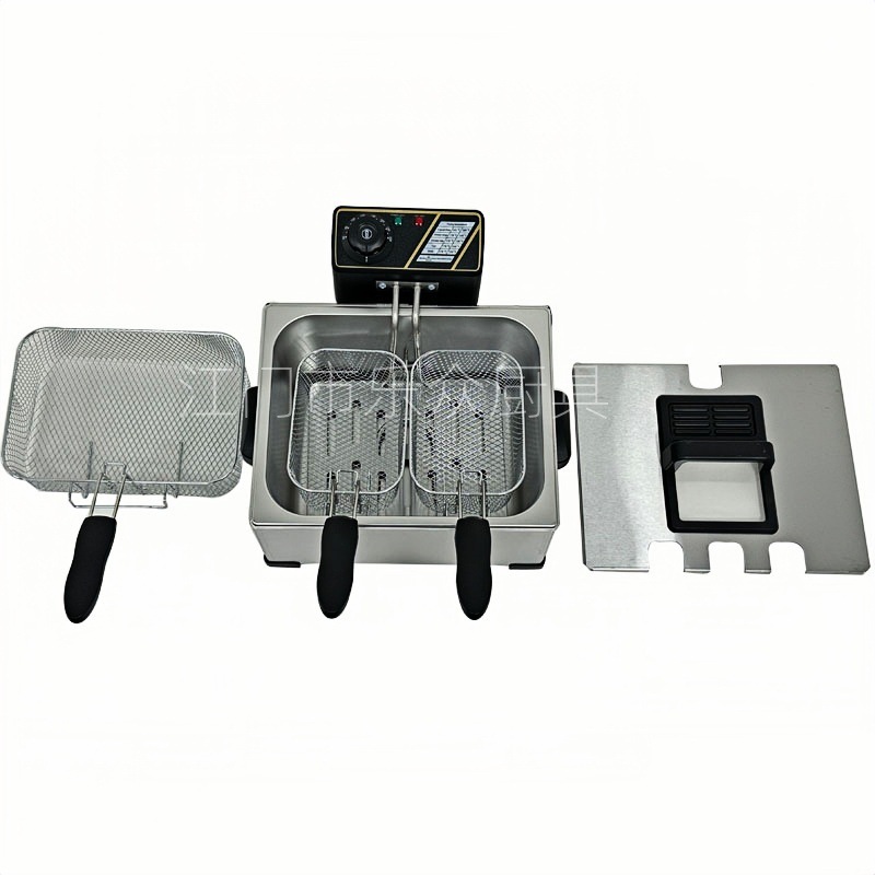 商用5L可视电炸炉锅温控款加厚不锈油炸小吃设备可做110V