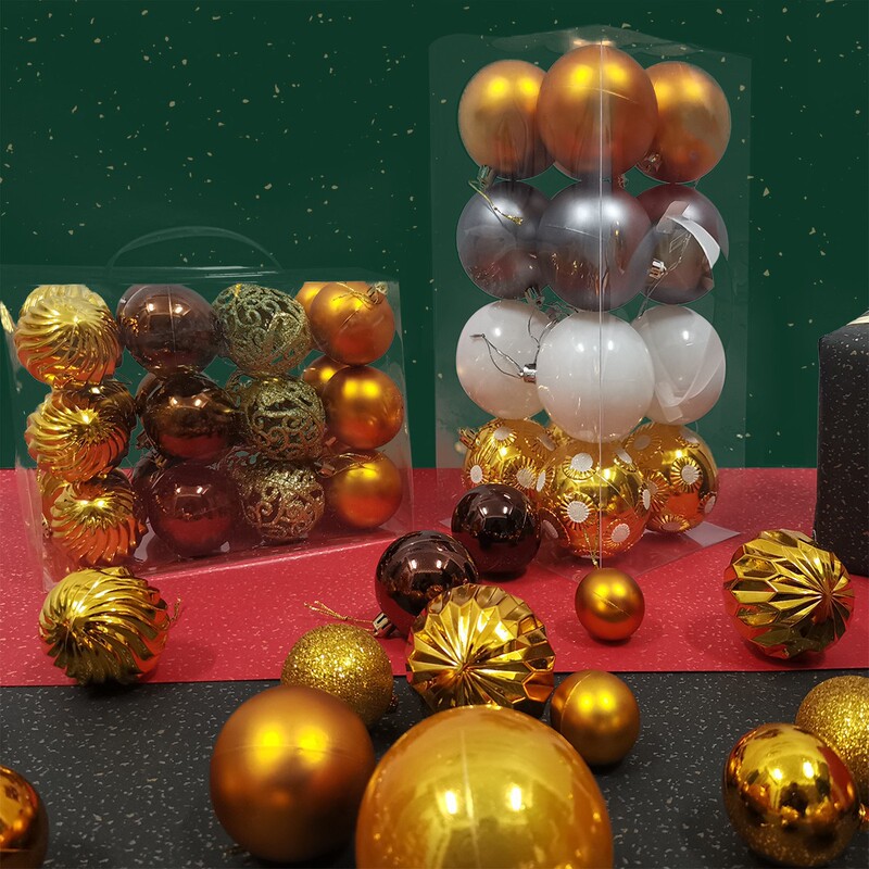 Holiday decoration color ball Christmas decorations Christmas tree pendant 4/5/6/8cm color plating Christmas ball set