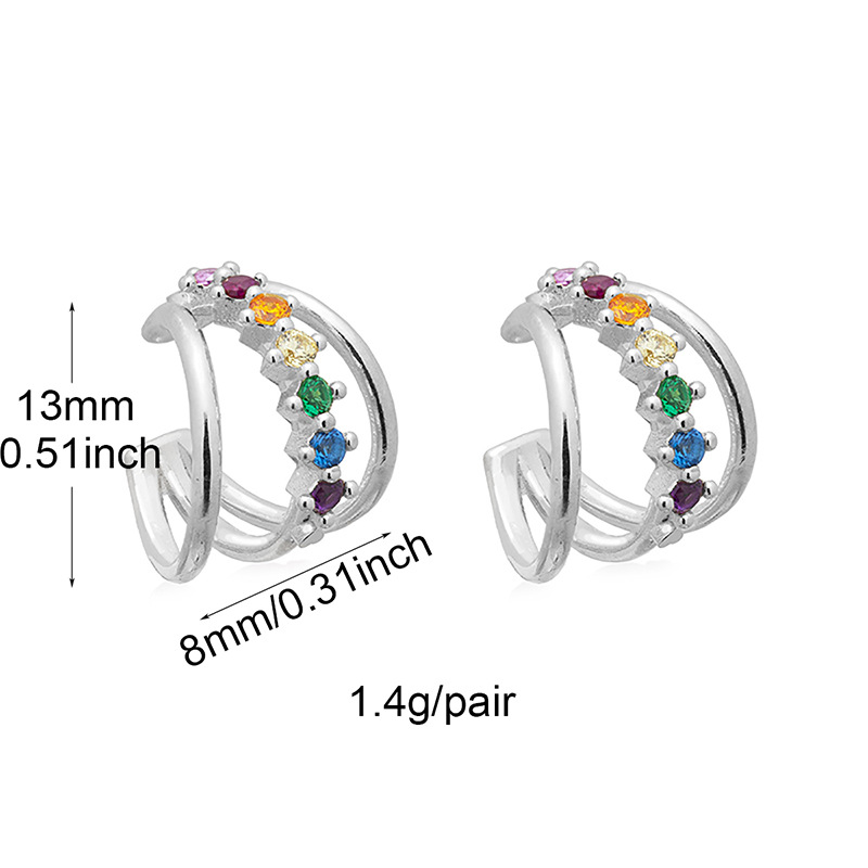 3g Weight Copper Ear Needle Material Zircon Inlay Material Ear Studs Classification 1 Pair Quantity Holiday, Daily Occasion Copper Material Solid Color Pattern Women's Gender Inlay Design Simple Style, Classic Style Style 1 Pair Simple Style Classic Style Solid Color Inlay Copper Zircon Ear Studs 2