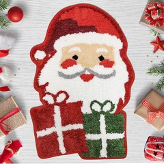 クロスボーダー TEMU 特殊形状クリスマス雰囲気模造カシミヤフロアマット玄関簡単ケアフットマットリビングルーム装飾フロアマット