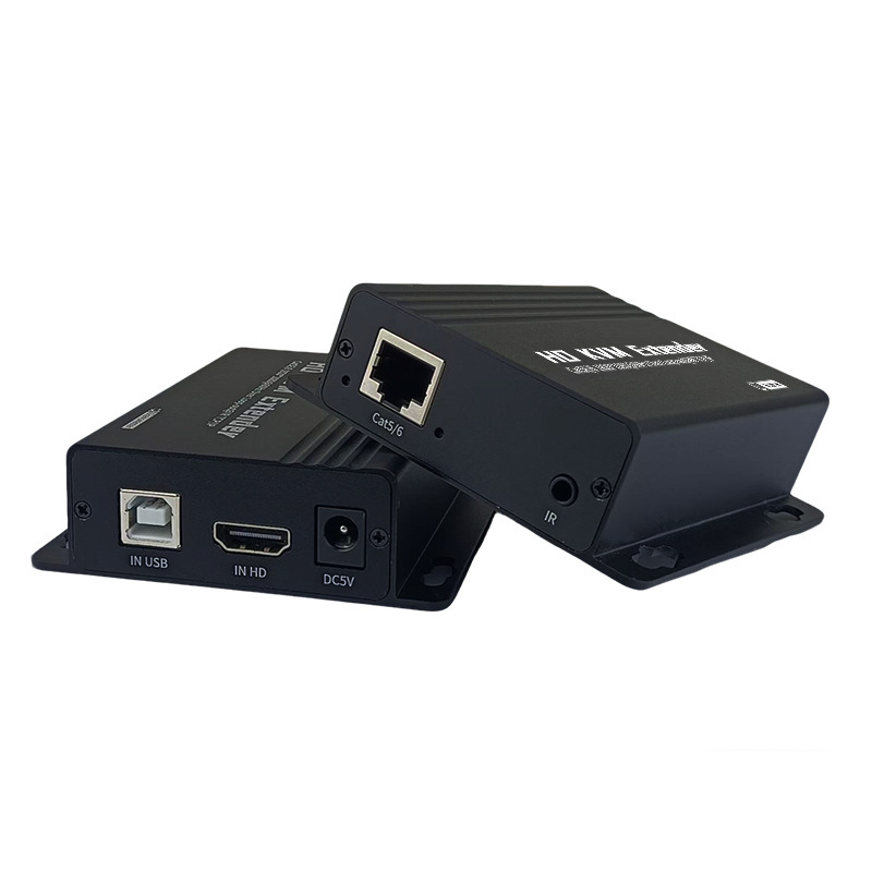 KVM网络延长器150米HDMI USB转RJ45高清信号延长放大器带环出1080|undefined