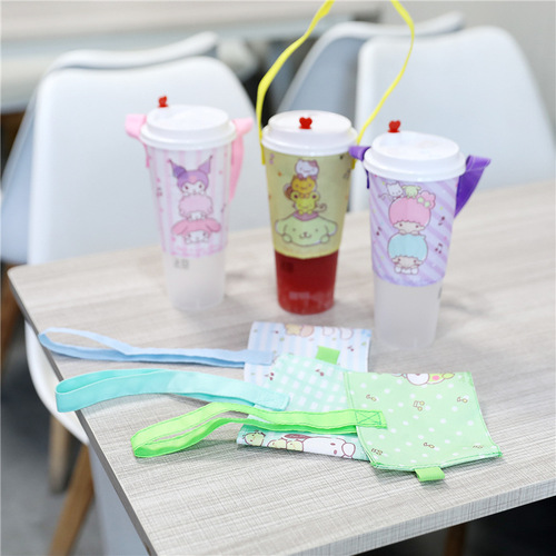 Cartoon environmentally friendly milk tea bag Japanese Melody cinnamon dog milk tea cup set beverage handbag coffee bag